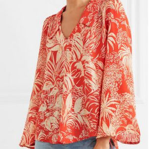 Rixo London Red Silk Blouse L